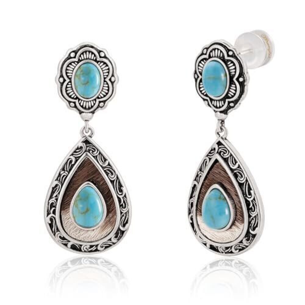 9001 Wrangler Western TearDrop Dangle Earrings Country Statement Genuine
